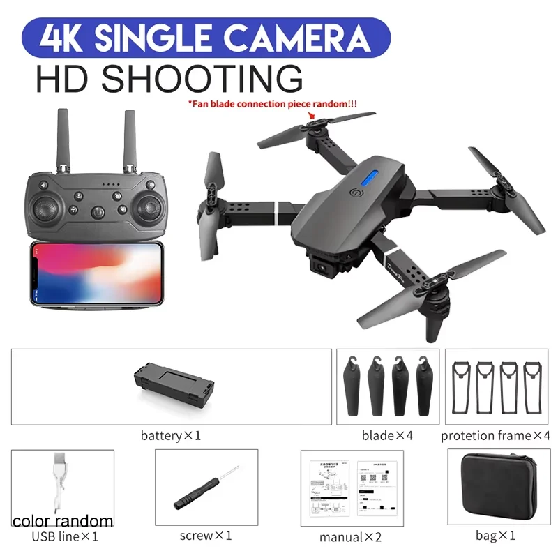 Drone Rc Helicopter With Camera - 4K E88Pro drone with 1080P dual