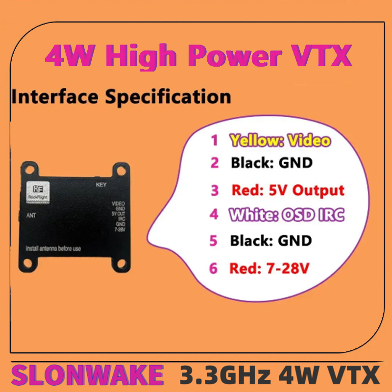 SLONWAKE FPV 3.3G 16CH 4000mW  - Fpv Antenna Receiver recension och pris