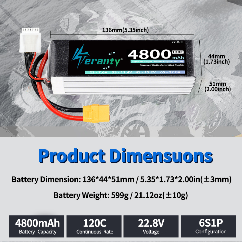 TERANTY 6S 4800mAh Lipo Batter - Drone Lipo Battery recension och pris