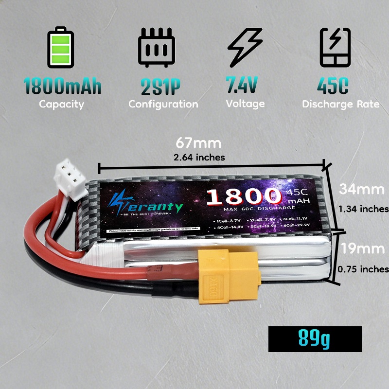 TERANTY 2S 3S 4S 1800mAh Lipo  - Drone Lipo Battery recension och pris