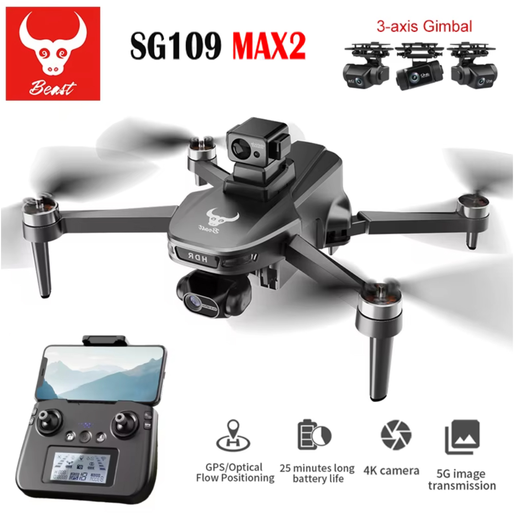 SG109 MAX2 Professional FPV 8K - Drone Rc Helicopter With Camera recension och pris
